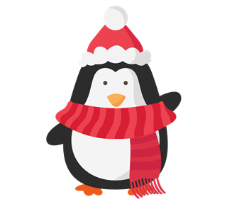Holiday Christmas Penguin Sticker