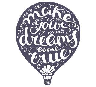Dreams Hot Air Balloon Motivational Quote Sticker