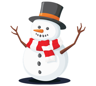 Top Hat Christmas Snowman Sticker