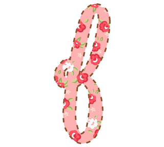 Letter F Floral Sticker