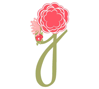 Letter G Flower Sticker