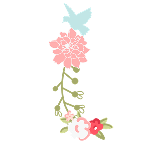 Letter L Flower Sticker