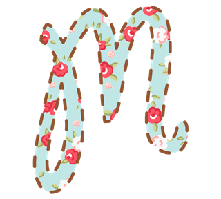 Letter M Floral Sticker