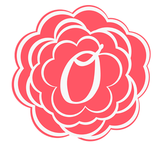 Letter O flower Sticker