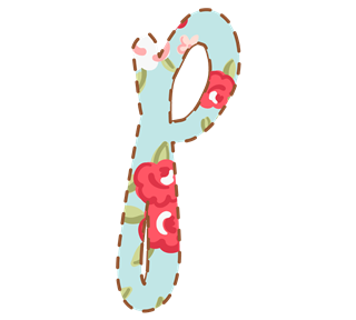 Letter P floral Sticker