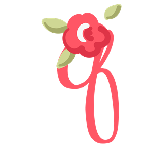 Letter Q flower Sticker