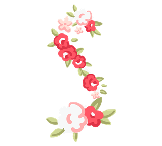 Letter S flower Sticker