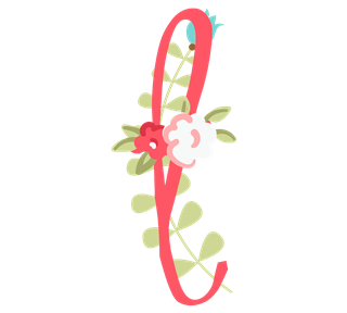 Letter T flower Sticker