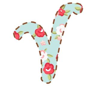 Letter V floral Sticker
