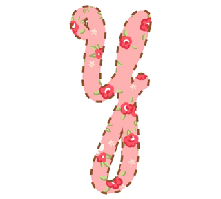 Letter Y floral Sticker
