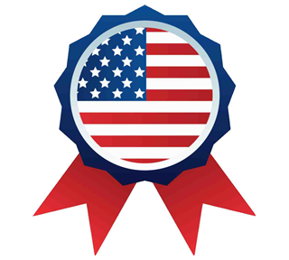 American Round Ribbon Sticker