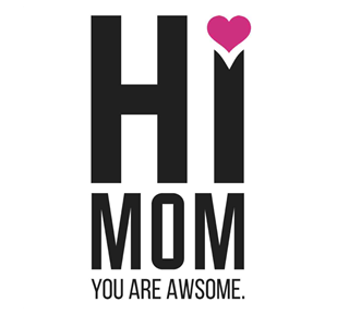 Heart Hi Awesome Mom Sticker