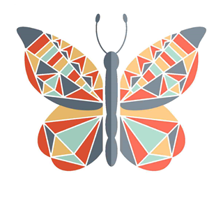 Colorful Geometric Butterfly Sticker