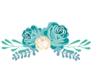 Blues Floral Arch Sticker