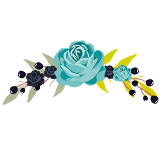 Blue Green Floral Arch Sticker