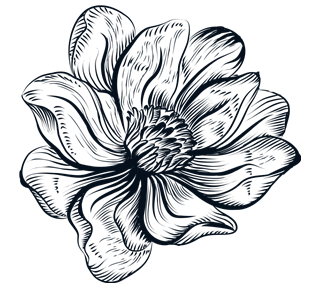 Ink Line Flower Front Sticker
