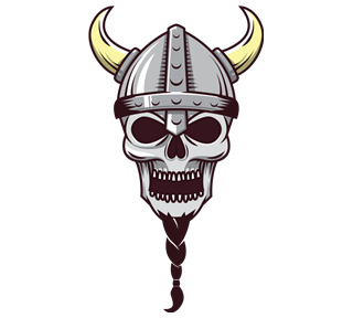 Viking Horn Helmet Skull Sticker