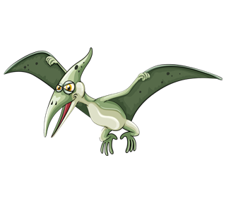 Pterodactyl Green Dinosaur Sticker