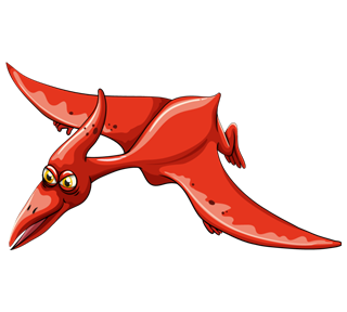 Pterodactyl Red Dinosaur Sticker