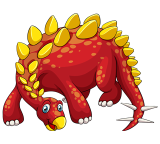 Stegosaurus Red Dinosaur Sticker