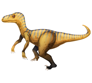 Stripped Raptor Dinosaur Sticker