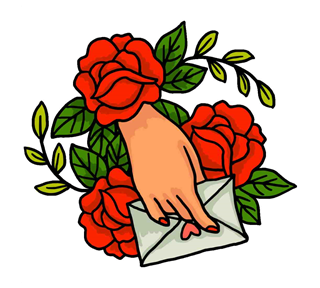 Rose Flower Hand Sticker