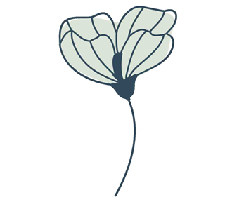 Tall Green Drop Flower Sticker