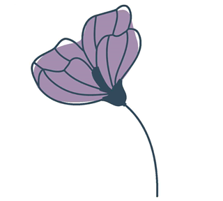 Tall Purple Drop Flower Sticker