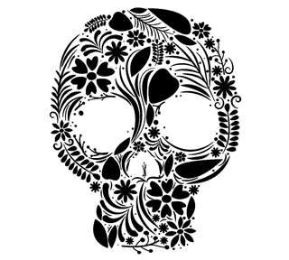 Floral Skull Sticker