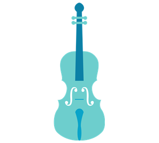 Blue Violin Sticker