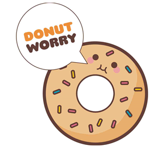 Kawaii Cute Donut Worry Sticker