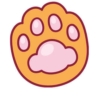 Orange Paw Sticker