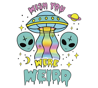 Wish You Were Weird Sticker