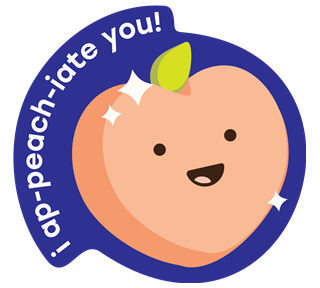 I Ap-peach-iate You Sticker