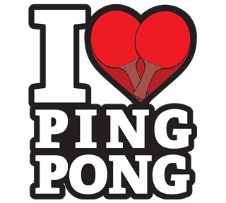 I Heart Ping Pong Sticker