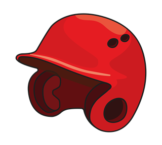Red Baseball Helmet Sticker