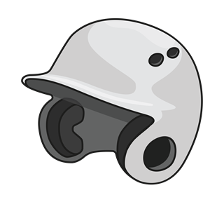 White Baseball Helmet Sticker