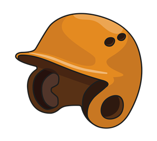 Yellow Baseball Helmet Sticker