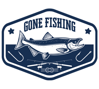 Gone Fishing Badge Sticker