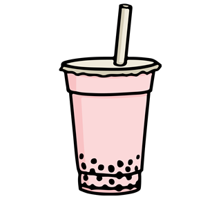 Pink Bubble Tea Sticker
