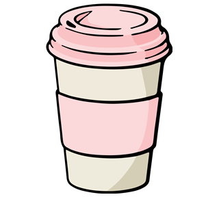 Pink Coffee Cup Sticker