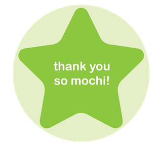 Thank You Green Mochi Star Sticker
