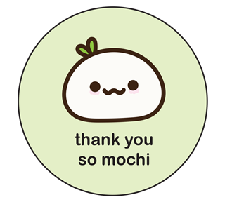 Thank You Mochi Green Sticker