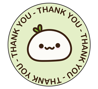 Thank You Mochi Wording Sticker