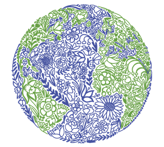 Flower Earth Globe Sticker