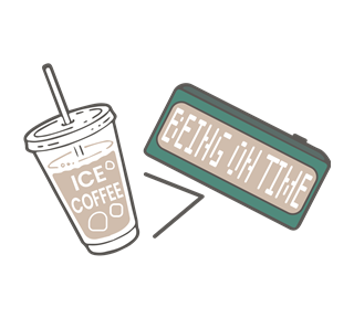 Ice Coffee Over Being On Time Sticker