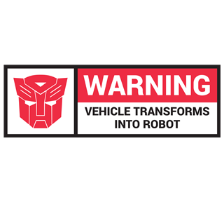 Transformers Car Warning Sticker