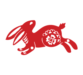 Cutout Rabbit Running Sticker