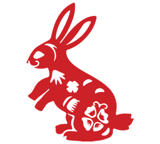Cutout Rabbit Sitting Sticker