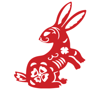Cutout Rabbit Standing Sticker